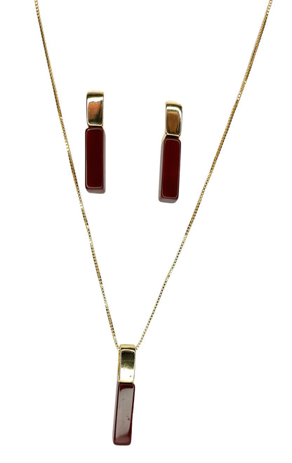 Set orecchini e collana placcati oro 24k