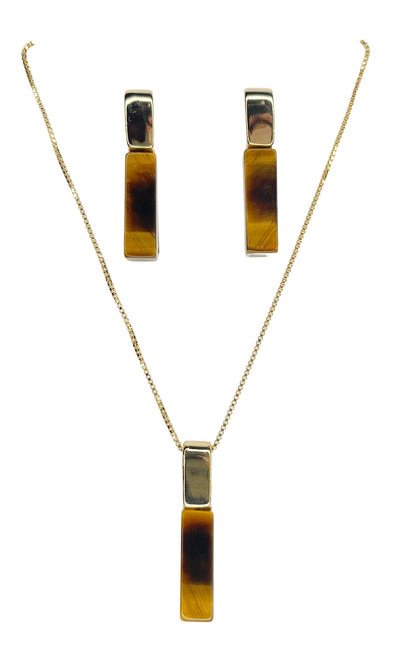 Set orecchini e collana placcati oro 24k