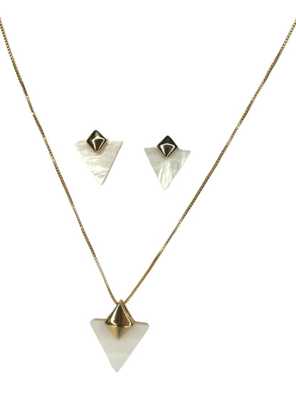 Set orecchini e collana placcati oro Geometrica