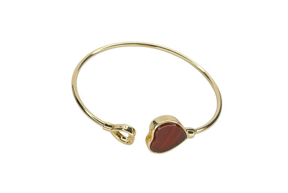 Bracciale placcato oro con cuore in pietra naturale