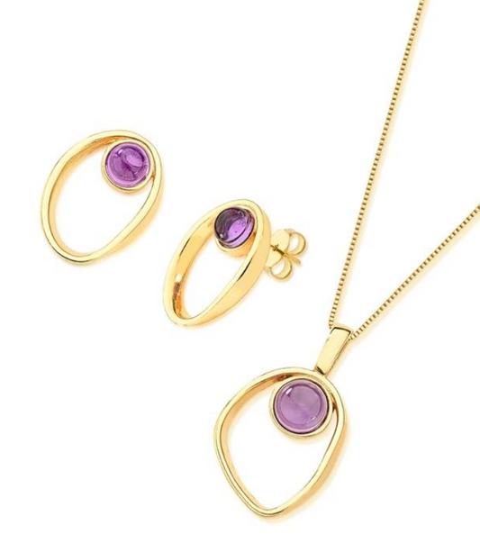 Set orecchini e collana placcati oro