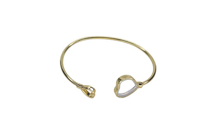 Bracciale placcato oro con cuore in pietra naturale